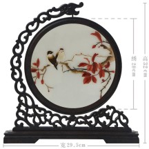 Hangzhou Design Suzhou Double-Sided Embroidery Ornament – Finished Table Screen in Traditional Chinese Style