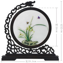 Hangzhou Design Suzhou Double-Sided Embroidery Ornament – Finished Table Screen in Traditional Chinese Style