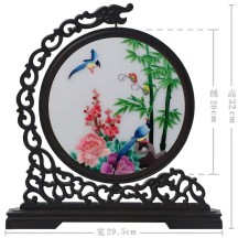 Hangzhou Design Suzhou Double-Sided Embroidery Ornament – Finished Table Screen in Traditional Chinese Style