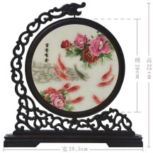 Hangzhou Design Suzhou Double-Sided Embroidery Ornament – Finished Table Screen in Traditional Chinese Style