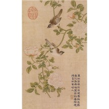 Kesi Silk Imperial Poetry & Floral Album by Qianlong – High-Resolution Giclée Print of Chinese Painting