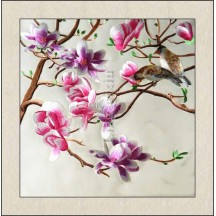 Finished Suzhou Embroidery – Magnolia Silk Embroidery Decorative Artwork, Chinese-Style Gift
