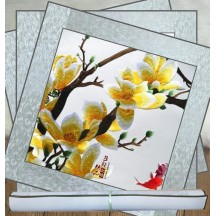 Finished Suzhou Embroidery – Magnolia Silk Embroidery Decorative Artwork, Chinese-Style Gift