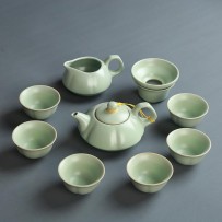 Ru Kiln Tea Set – Complete Ceramic Teapot, Teacups, and Gaiwan Gift Set