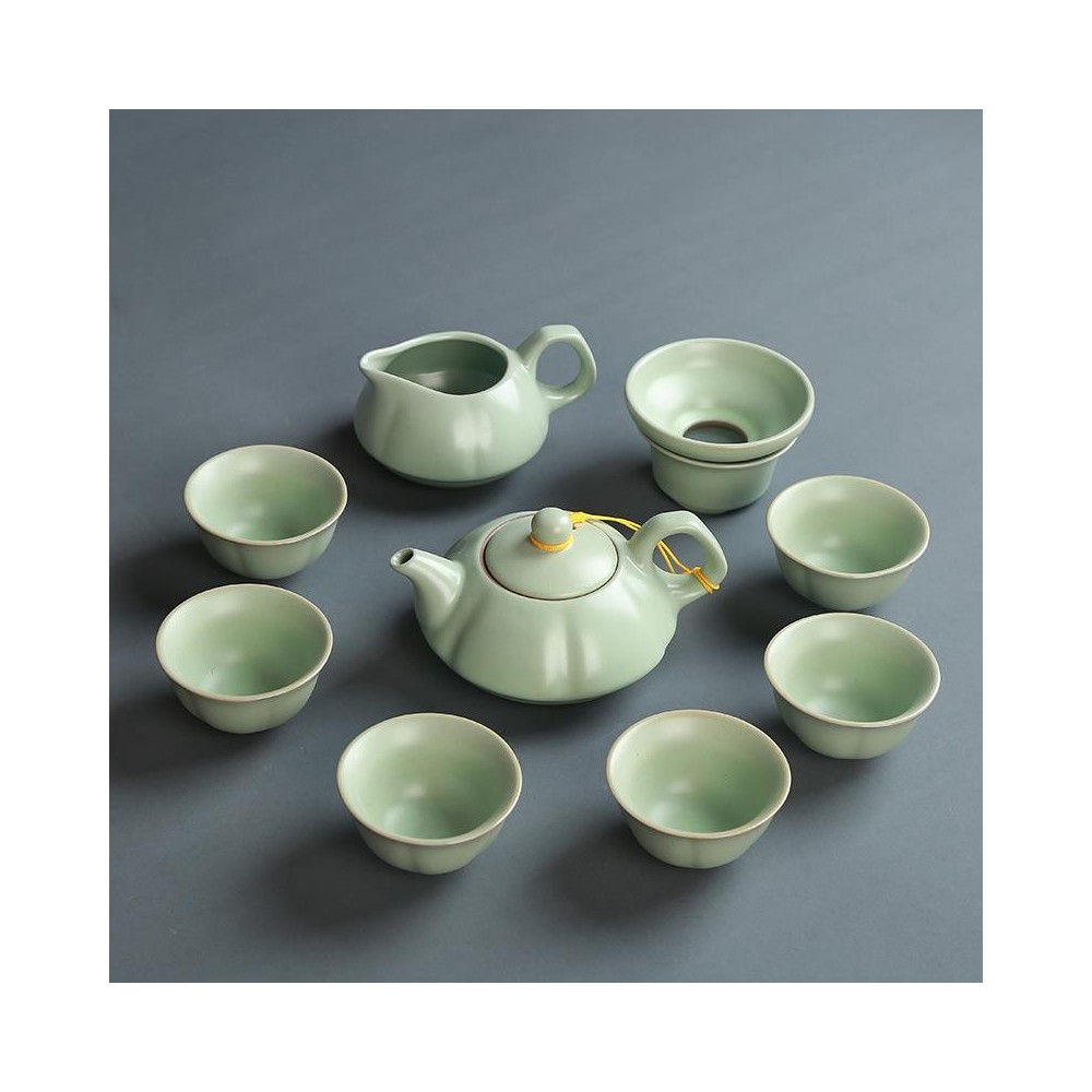 Ru Kiln Tea Set – Complete Ceramic Teapot, Teacups, and Gaiwan Gift Set