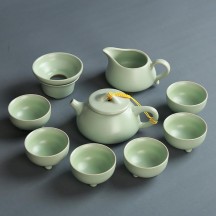 Ru Kiln Tea Set – Complete Ceramic Teapot, Teacups, and Gaiwan Gift Set