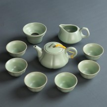 Ru Kiln Tea Set – Complete Ceramic Teapot, Teacups, and Gaiwan Gift Set