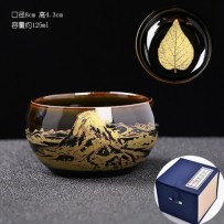Kiln-Transmutation Tenmoku Gongfu Teacup – Ceramic Master’s Cup for Personal Tea Tasting