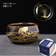 Kiln-Transmutation Tenmoku Gongfu Teacup – Ceramic Master’s Cup for Personal Tea Tasting