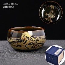 Kiln-Transmutation Tenmoku Gongfu Teacup – Ceramic Master’s Cup for Personal Tea Tasting