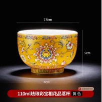 Famille Rose Ceramic Brewing Cup – Single Personal Tasting Tea Cup