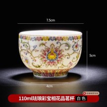Famille Rose Ceramic Brewing Cup – Single Personal Tasting Tea Cup