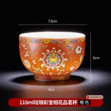 Famille Rose Ceramic Brewing Cup – Single Personal Tasting Tea Cup