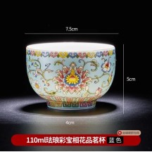 Famille Rose Ceramic Brewing Cup – Single Personal Tasting Tea Cup