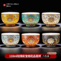Famille Rose Ceramic Brewing Cup – Single Personal Tasting Tea Cup