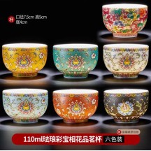 Famille Rose Ceramic Brewing Cup – Single Personal Tasting Tea Cup