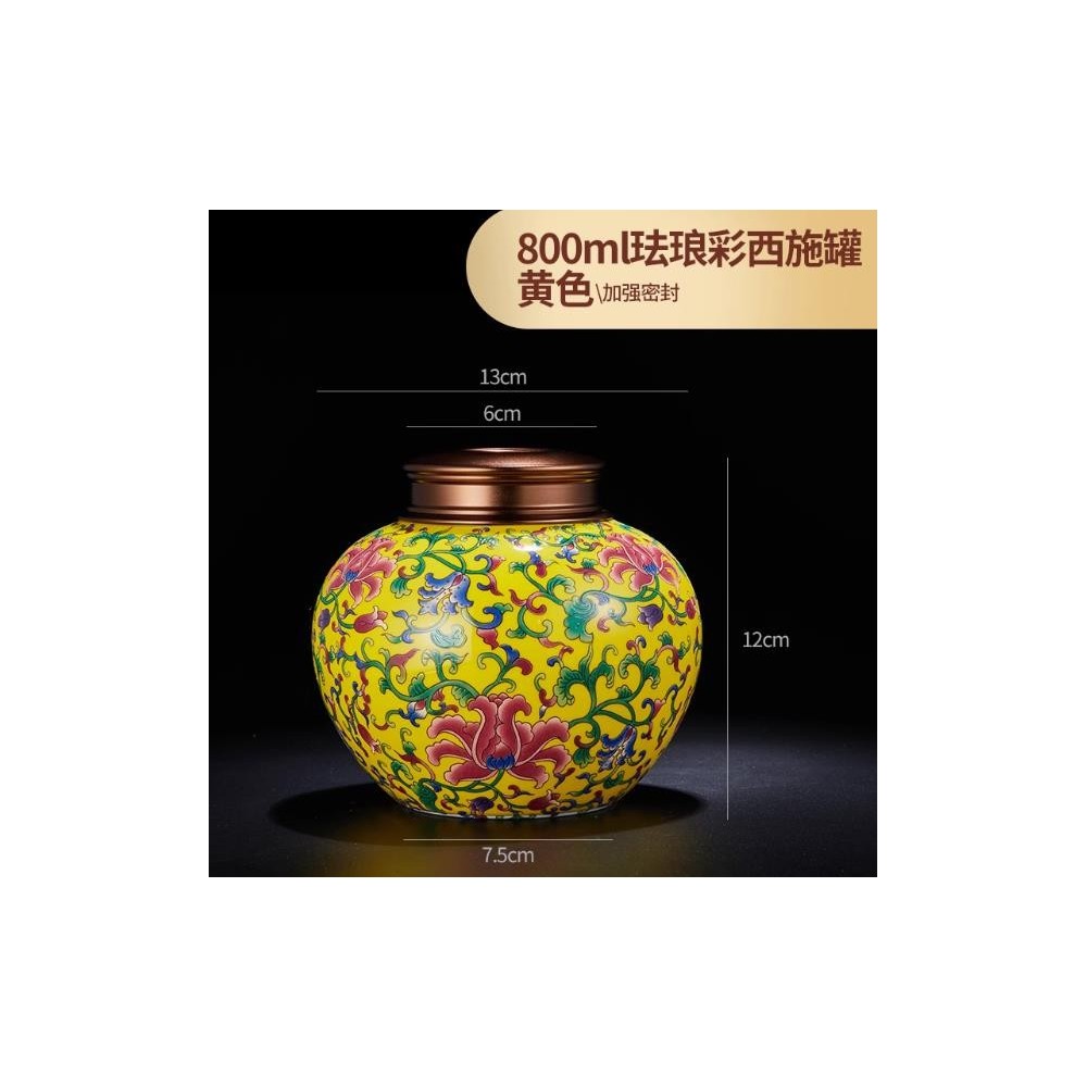 Ceramic Famille Rose Tea Canister – Mini Small Sealed Jar with Tin Lid Ceramic Famille Rose Tea Canister – Mini Small Sealed Jar with Tin Lid