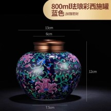 Ceramic Famille Rose Tea Canister – Mini Small Sealed Jar with Tin Lid