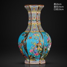 Jingdezhen Ceramic Antique-Style Famille Rose Blue Large Flower Vase – New Chinese-Style Decorative Art Piece
