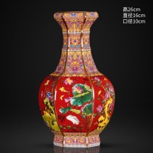 Jingdezhen Ceramic Antique-Style Famille Rose Blue Large Flower Vase – New Chinese-Style Decorative Art Piece
