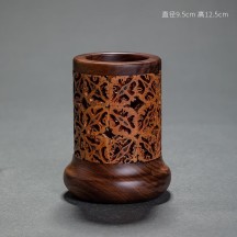 Tea Ceremony Six Gentlemen Set – Vintage Chinese-Style Walnut Wood Tea Utensil Holder