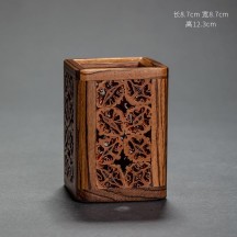 Tea Ceremony Six Gentlemen Set – Vintage Chinese-Style Walnut Wood Tea Utensil Holder