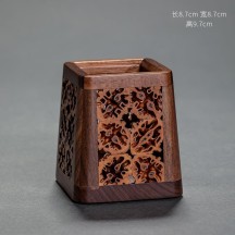 Tea Ceremony Six Gentlemen Set – Vintage Chinese-Style Walnut Wood Tea Utensil Holder