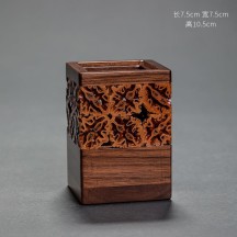 Tea Ceremony Six Gentlemen Set – Vintage Chinese-Style Walnut Wood Tea Utensil Holder