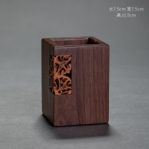 Tea Ceremony Six Gentlemen Set – Vintage Chinese-Style Walnut Wood Tea Utensil Holder