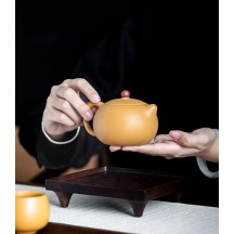 Master-Crafted Golden Duan Ni Zisha Xi Shi Teapot – Traditional Clay Teapot for Brewing Tea