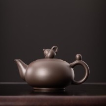 Master-Crafted “Reversing the Universe” Office Teapot – Zisha Clay Single Teapot for Tea Brewing