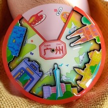 Guochao Style In-Stock Chinese Tourist City Rotating Wooden Fridge Magnet