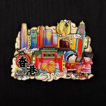 City Wooden Fridge Magnet – Souvenir Magnetic Sticker