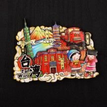 City Wooden Fridge Magnet – Souvenir Magnetic Sticker