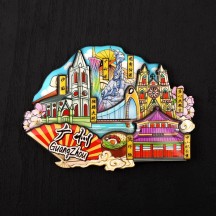 City Wooden Fridge Magnet – Souvenir Magnetic Sticker