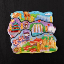 City Wooden Fridge Magnet – Souvenir Magnetic Sticker