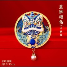Lion Dance Embossed Liquid Sand Metal Fridge Magnet – Chinese-Style City Cultural and Creative Souvenir