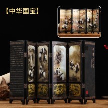 Peking Opera Mask Mini Folding Screen – Traditional Chinese Craft Ornament