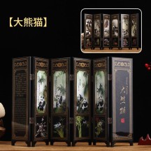 Peking Opera Mask Mini Folding Screen – Traditional Chinese Craft Ornament