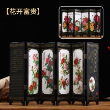 Peking Opera Mask Mini Folding Screen – Traditional Chinese Craft Ornament