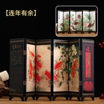 Peking Opera Mask Mini Folding Screen – Traditional Chinese Craft Ornament