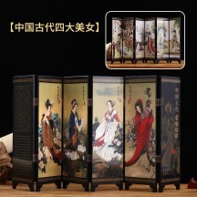 Peking Opera Mask Mini Folding Screen – Traditional Chinese Craft Ornament