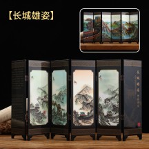 Peking Opera Mask Mini Folding Screen – Traditional Chinese Craft Ornament