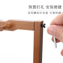 Bamboo Storage Brush Holder – New Chinese Style Solid Wood Rack for Hanging 10 Calligraphy Brushes