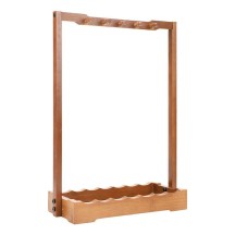 Bamboo Storage Brush Holder – New Chinese Style Solid Wood Rack for Hanging 10 Calligraphy Brushes