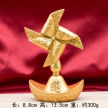 Caishen Wealth Figurine with Spinning Windmill – Bring Prosperity & Luck