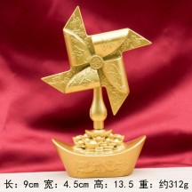 Caishen Wealth Figurine with Spinning Windmill – Bring Prosperity & Luck