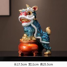 Guochao Lucky Lion Decor Pair – Fortune Figurines for Living Room