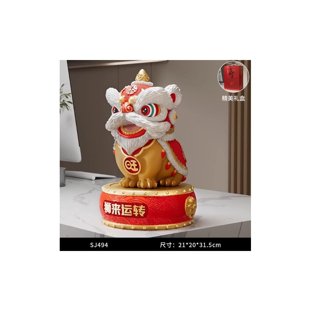 Guochao Lion Dance Figurine – Modern Chinese Lucky Decor for Attracting Wealth Guochao Lion Dance Figurine – Modern Chinese Lucky Decor for Attracting Wealth