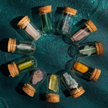 Natural Crystal Mineral Specimen in a Bottle – Collectible Energy Gemstone